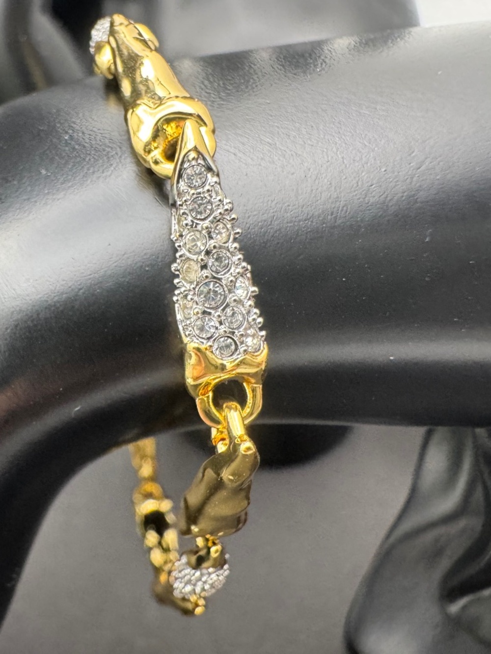 Alexis Bittar Sculptural Panther Pavé Crystal Link Bracelet